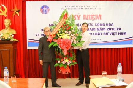 Sở Tư pháp tỉnh Thừa Thiên Huế tham dự lễ kỷ niệm 71 năm Ngày truyền thống luật sư Việt Nam và ngày pháp luật nước Cộng hòa xã hội chủ nghĩa Việt Nam